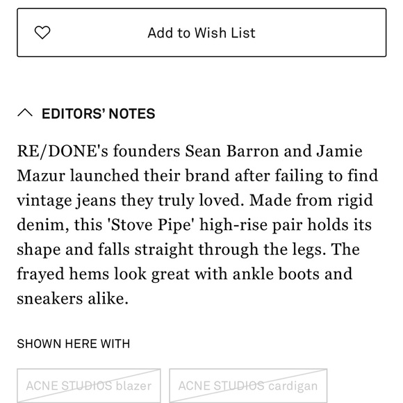 Re/done 70s Stovepipe NWT Sz24 - Picture 4 of 9